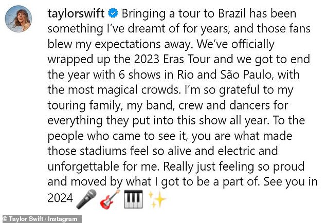 1701225485 988 Taylor Swift thanks fans for unforgettable concerts as she wraps