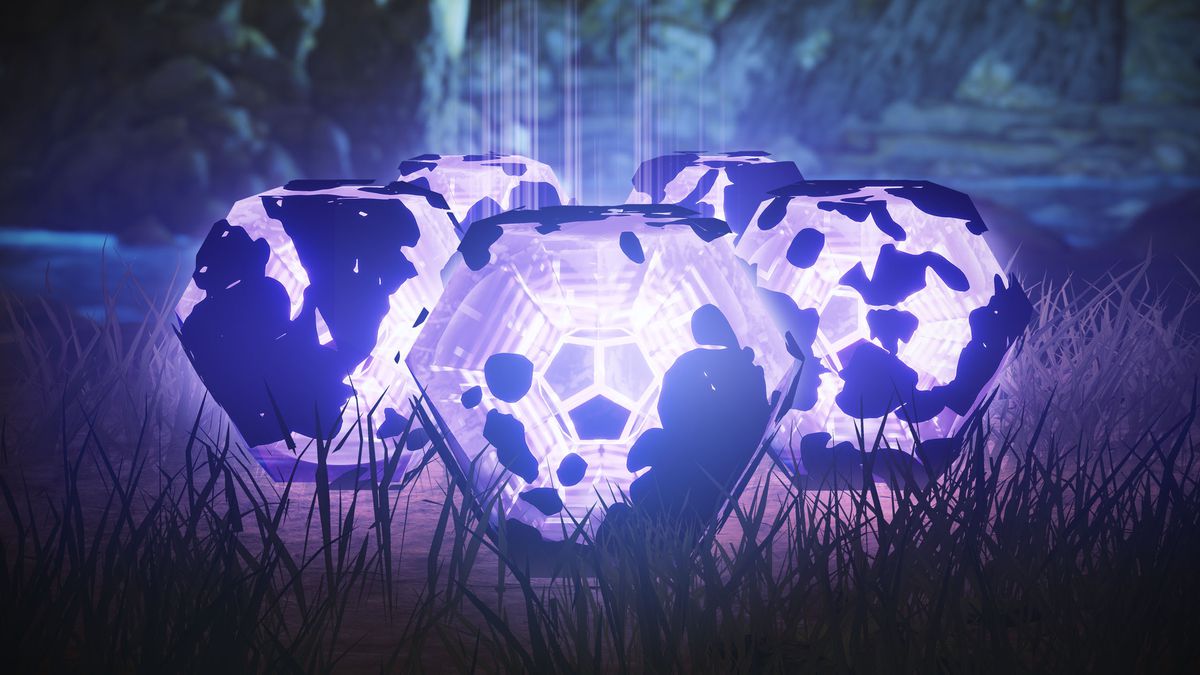 A stock photo of Destiny 2's purple legendary engrams