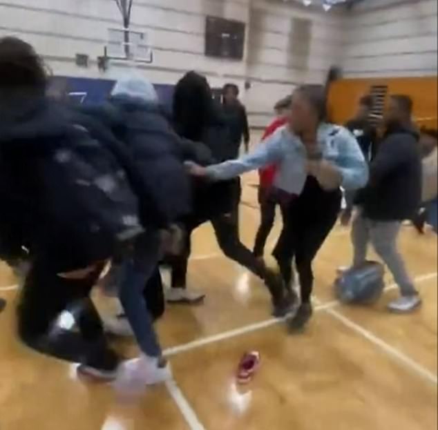 The fight started outside, but students were soon seen rushing into the gym where Ferrell was stabbed