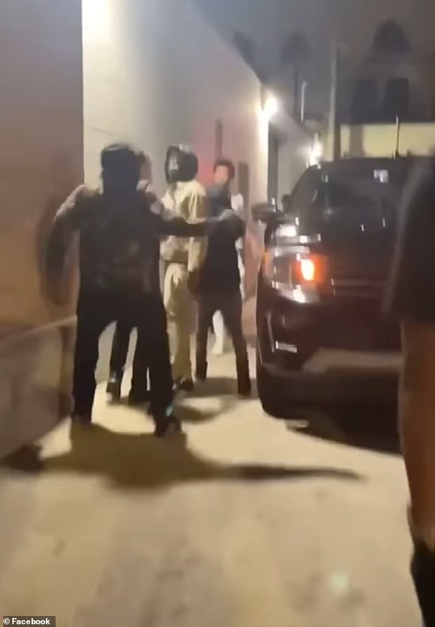 Footage of the attack shows Obregon walking towards the rapper and his crew before being punched by one of the men, sending him crashing into a brick wall.