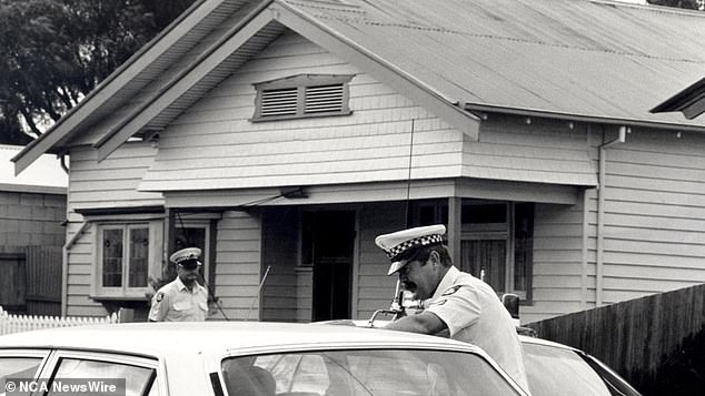 Annette Steward was found naked and strangled in her Geelong home in March 1992.  Pictured is police at the crime scene