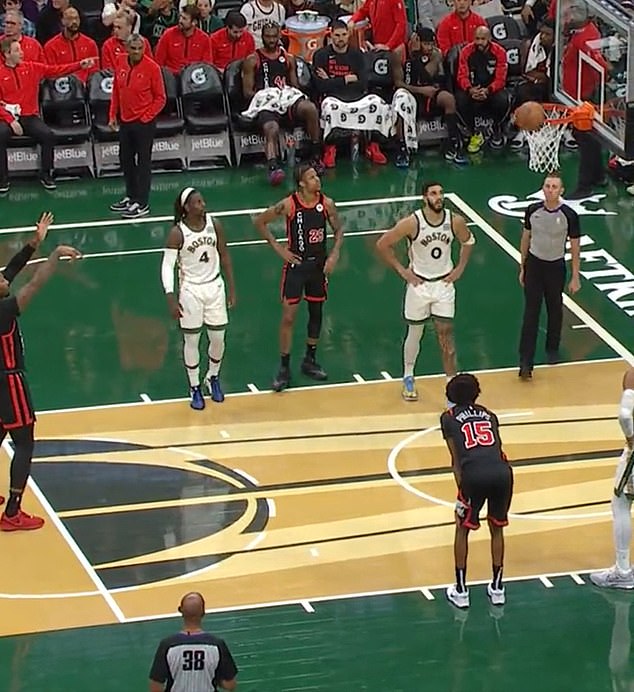 Boston opted to send Drummond to the line for six free throw attempts in the game, of which the Chicago star made only one