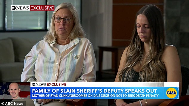 Kim Clinkunbroomer and Brittany Lindsey, the fiancée of the slain sheriff's deputy