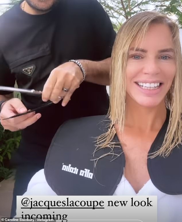 Sharing a series of videos, the Real Housewives Of Dubai star revealed she had had her hair cut as she teased: 'New look coming soon'