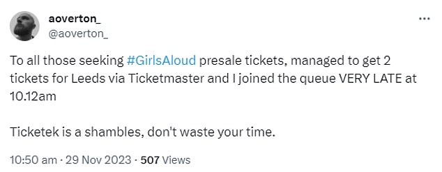 1701260310 96 Girls Aloud fans slam Ticketek as they call the pre sale