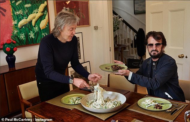 Beforehand, Paul was reunited with fellow Beatle Ringo Starr, 83, for a photo that appears in daughter Mary McCartney's new cookbook, Feeding Creativity.