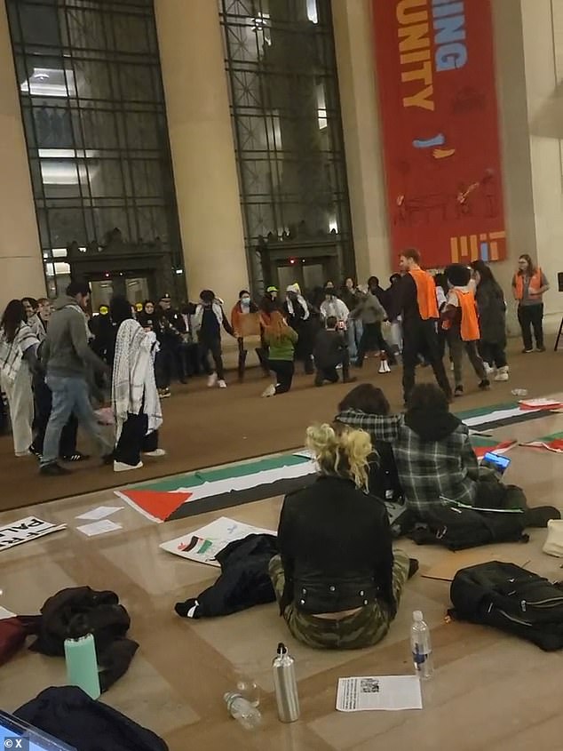 MIT students staged an unsanctioned anti-Israel protest at the university's main entrance on Thursday