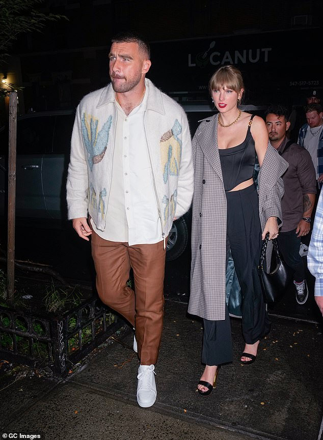 Travis Kelce and Taylor Swift arrive at SNL Afterparty in Manhattan on October 15