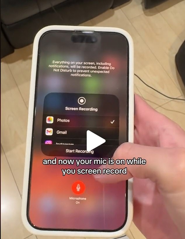 Morgan explains that you can add commentary to screen recordings by using the screen recording app's haptic touch to access the microphone tool.