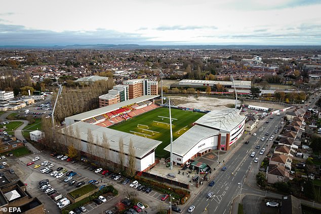 Wrexham's Racecourse stadium looks different than what Taylor and Travis are used to