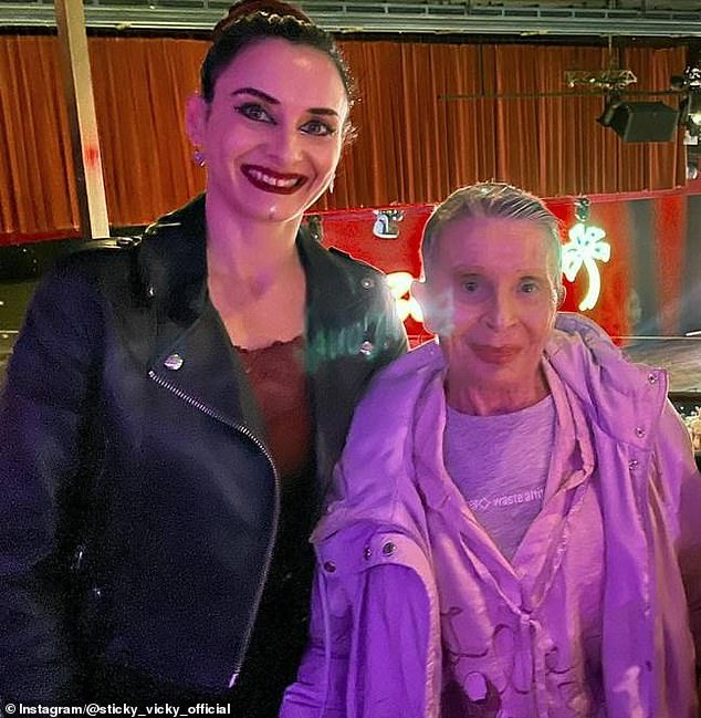 Vicky (right) is pictured with her daughter in a social media post.  Maria Gadea Aragues said she would continue her mother's performance in Benidorm