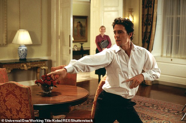 In the famous scene, Hugh danced through 10 Downing Street as Prime Minister to the original version of The Pointer Sisters song before realizing someone was watching him and quickly stopped.