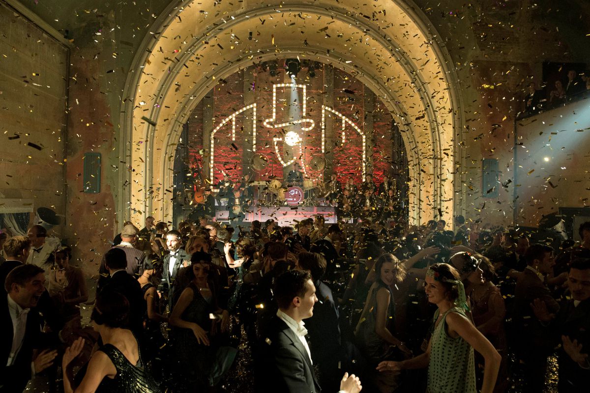 A raucous party set in 1929 Berlin, as seen in Babylon Berlin.