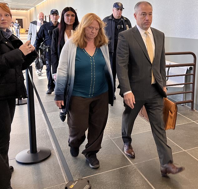 Ellerup, the estranged wife of Rex Heuermann, arrived in court on Wednesday to hear evidence presented by the court as he faces murder charges over the deaths of three sex workers.