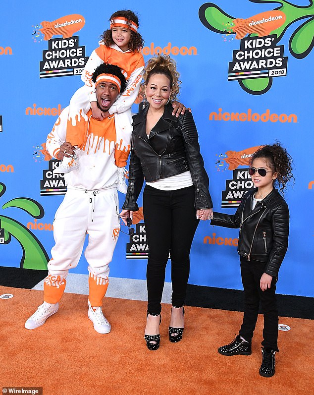 Firstborn: Nick shares twins Monroe and Morrocan with Mariah Carey, pictured here in 2018