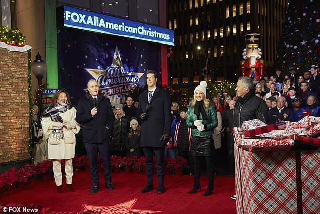 This comes as Fox News Media hosted its fourth annual All-American Christmas Tree Lighting ceremony at the network's headquarters in downtown Manhattan.