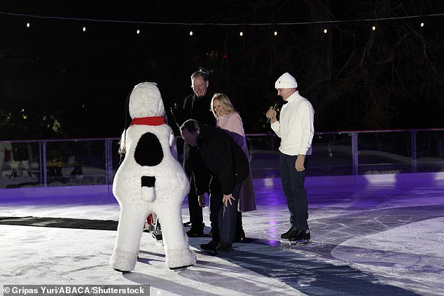 Jill Biden, Brian Botanio and Snoopy all took to the ice for the opening night
