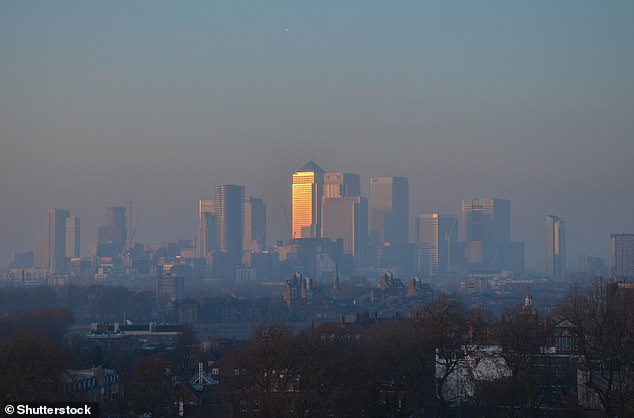 Fine particulate matter (PM) is emitted during the combustion of solid and liquid fuels, such as for power generation, home heating, and in vehicle engines.  In the photo, London is obscured by pollution