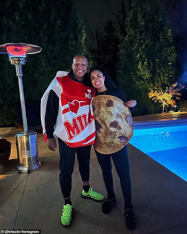 Shazier and his wife Michelle on Halloween.  They share two boys together and got married in 2019