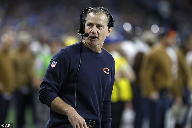 Current Bears head coach Matt Eberflus currently sits in the top spot because of the team's play