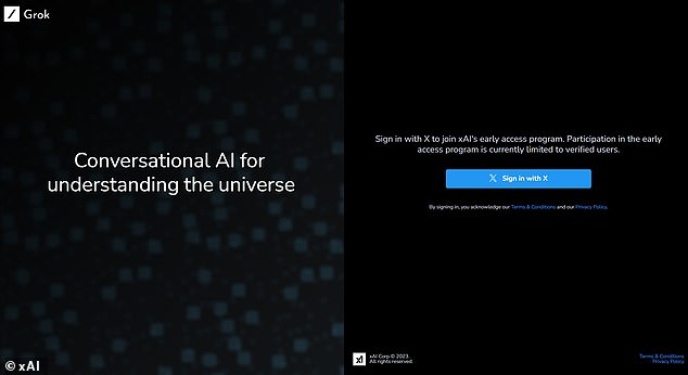 Q comes shortly after Elon Musk announced that his own 'sarcastic' AI bot called Grok (pictured) will be integrated into X (formerly known as Twitter)
