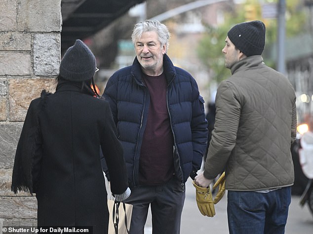 Baldwin stopped to casually chat with a couple on the streets of New York – and seemed to be in good spirits