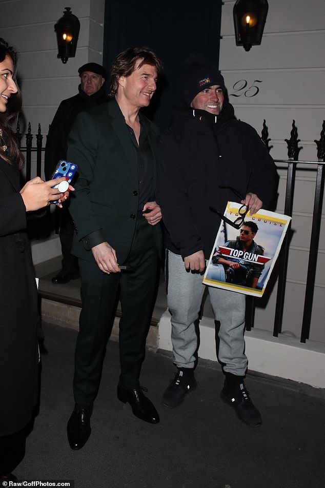 He seemed excited when someone pulled out a Top Gun poster while talking to his favorite action hero