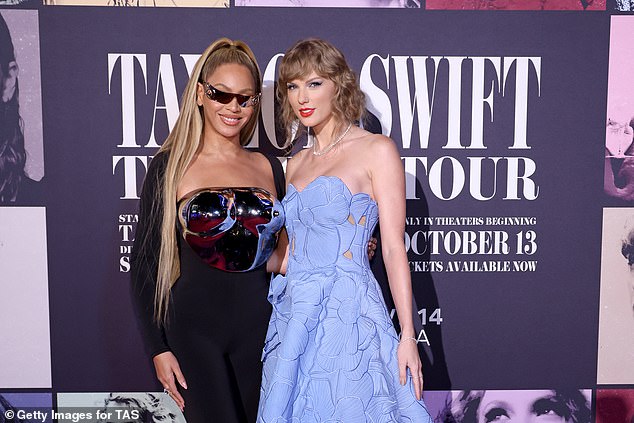 Taylor's performance comes just over a month after Beyonce supported her at the premiere of her Eras Tour concert tour at The Grove in Los Angeles