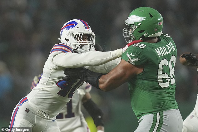 Miller, left, has had a successful NFL career and currently plays for the Buffalo Bills