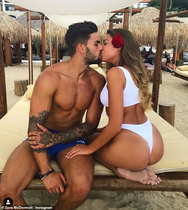 Exes: The former Love Island star, 28, previously dated Sam's current girlfriend Zara McDermott after they met on the ITV2 dating show in 2018 but split in February the following year (pictured together)