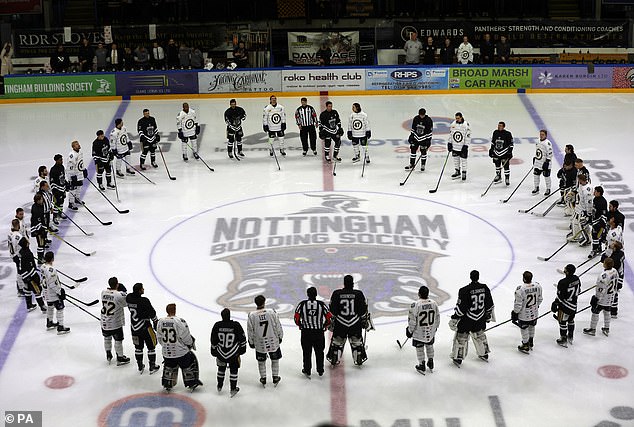 Adam Johnson's Nottingham Panthers teammates paid tribute ahead of a memorial match