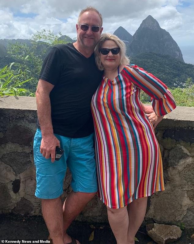 Tracy Rawlins' (along with husband Matty) dream of a £5,000 Caribbean cruise was ruined when she claims a flight attendant poured 'boiling hot coffee' onto her lap - so burning between her legs she couldn't sit down for the nine hour flight