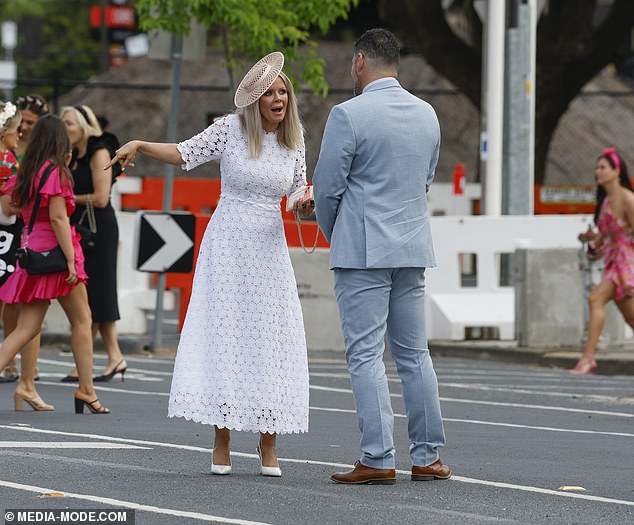 Alex Fevola has revealed the truth behind THOSE tense photos with old partner Brendan at the Caulfield Cup