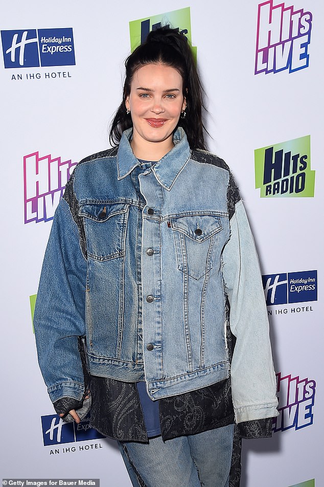 Star of the evening: Anne-Marie showed off her sharp sense of style in 90s-inspired double denim as she took to the stage at Hits Radio Live in Birmingham on Friday