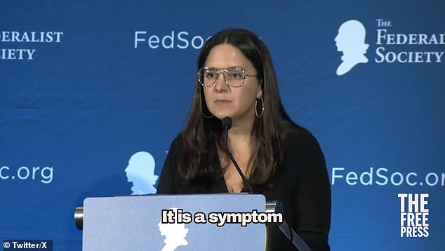 Bari Weiss, founder of The Free Press, addressed the annual meeting of The Federalist Society on November 10 and delivered a speech at the Mayflower Hotel in Washington DC