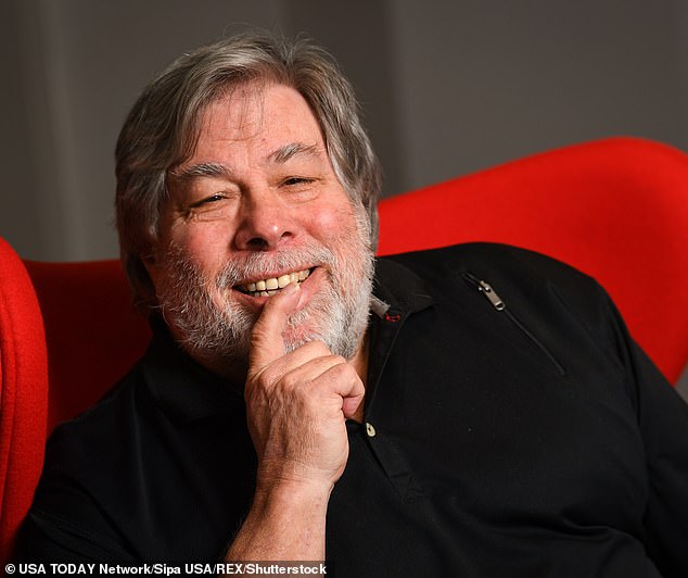 Wozniak (pictured) said AI content should be clearly labeled and regulation is needed for the sector as he warned of the dangers of the technology