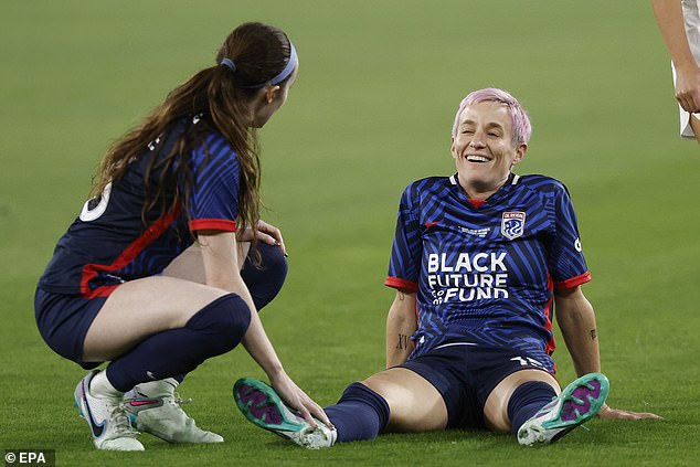 Meghan Rapinoe, 38, had to be substituted just minutes after the final match of her career