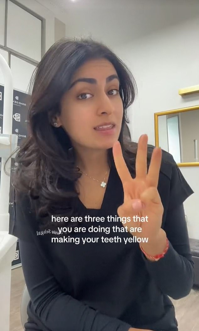 Doctor Surina Sehgal (@drsurinasehgal on TikTok), a dentist from Great Britain, has shared the top three mistakes that cause your teeth to turn yellow