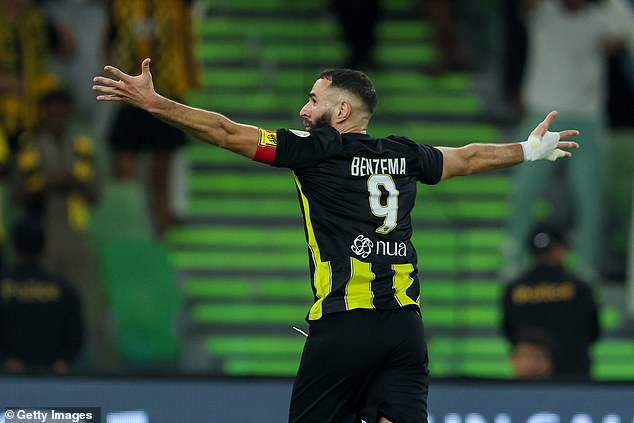 Karim Benzema scored a hat-trick to help Al-Ittihad to a 4-2 win against Abha in the Saudi Pro League on Friday