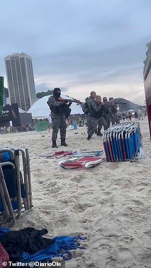 Armed police descended on Copacabana beach