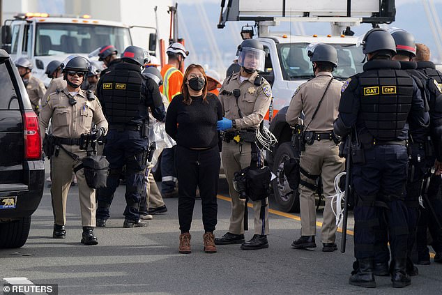 Officials said 50 pro-Palestinian protesters were arrested while blocking the San Francisco Oakland Bay Bridge