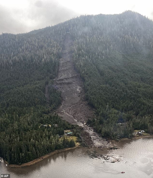 The landslide, which killed a girl and left at least five people missing, occurred around 9 p.m. Monday near Wrangell, a small fishing community of about 2,000 in southeastern Alaska.