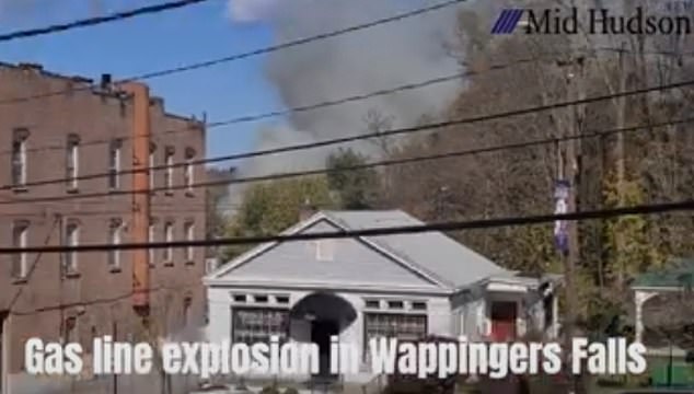 At least seven people were injured in an explosion Thursday after a construction crew reportedly ruptured a natural gas line in Wappingers Falls, New York.