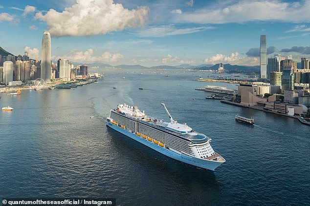 A couple is furious after their South Pacific cruise holiday on Royal Caribbean's Quantum of the Seas (pictured) was ruined because the ship was overbooked