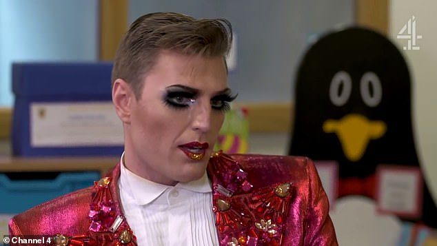Australian drag artist Reuben Kaye got a surprising response from a British schoolboy to a question about men wearing makeup
