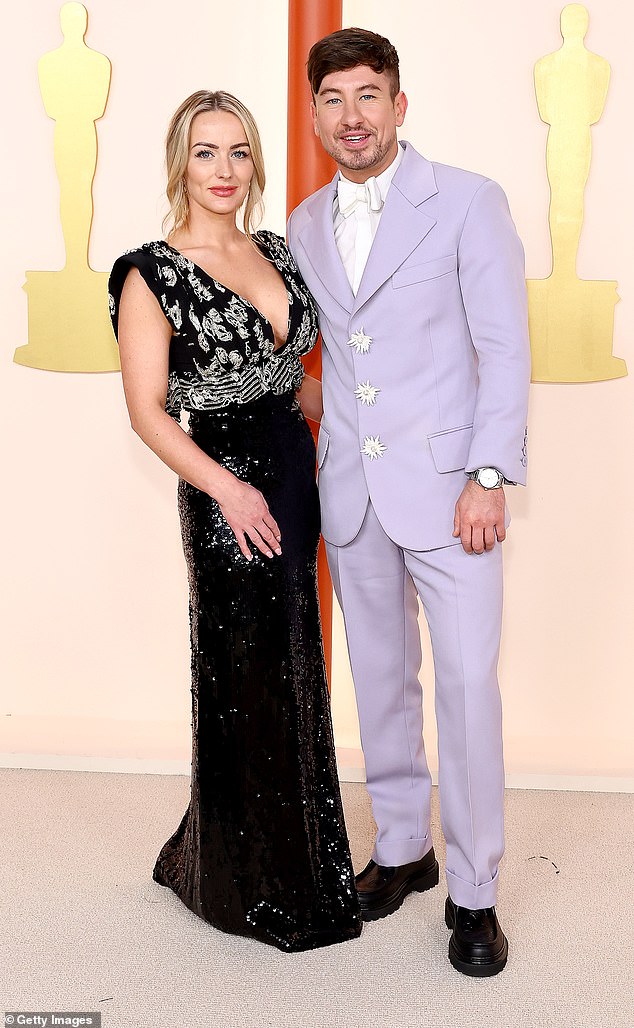 Sad news: Earlier this year it was revealed that Barry had split from his girlfriend of two and a half years, Alyson Kierans (pictured at the Academy Awards in March)