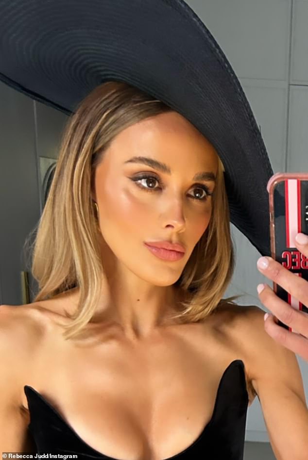 Bec Judd, 40, joined the party with a tequila tasting at The Birdcage on Derby Day on Saturday, before her son made him the 'hangover' WAG bowl during cricket training at home.