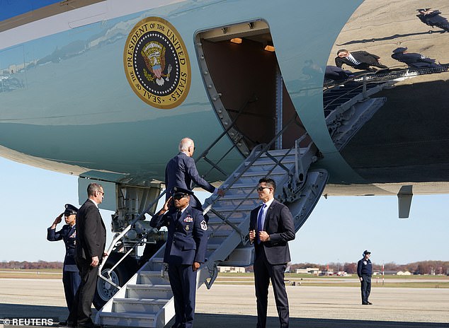 President Joe Biden boarded Air Force One to head to San Francisco for his high-stakes meeting with Xi Jinping