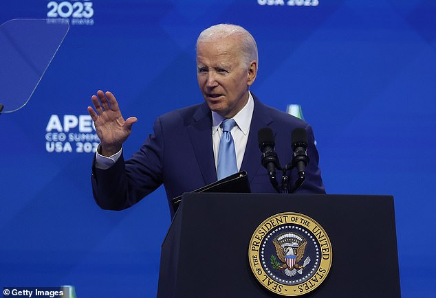 “I'm going to mispronounce it,” Biden told the crowd during a speech at APEC.  He said it is better to skip a company's name in his speech than to mispronounce it