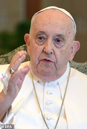 Pope Francis delivers the Angelus prayer on Sunday from the chapel of Casa Santa Marta in Vatican City